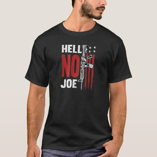 Hell No Joe T-shirt Pistool (op de rug) Raglan (Voorkant)