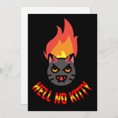 Hell No Kitty Hello Kitty Halloween Horror Design Kaart (Voorkant / Achterkant)