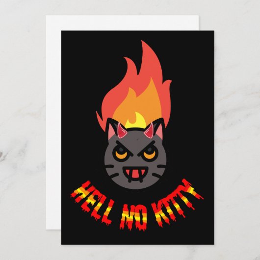 Hell No Kitty Hello Kitty Halloween Horror Design Kaart (Voorkant / Achterkant)