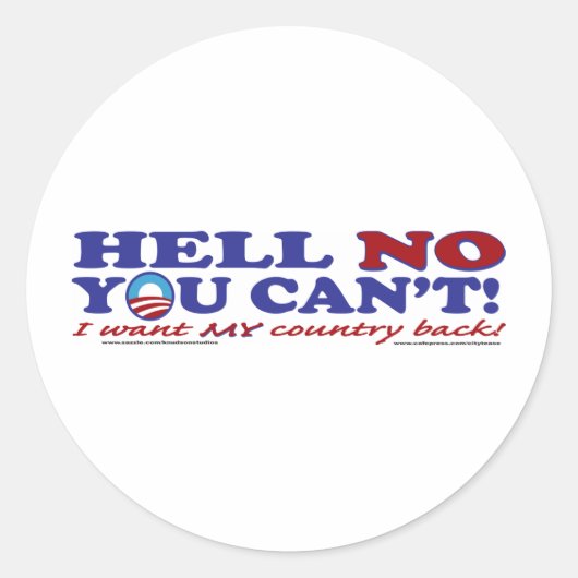 Hell-No-met-Obama-Logo Ronde Sticker (Voorkant)