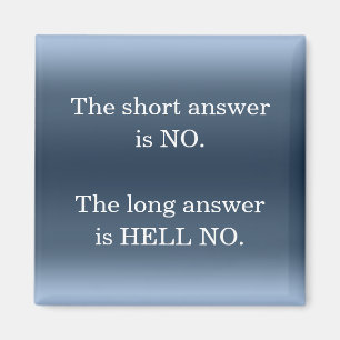 Hell No Sarcastic Funny Nope Humor Quote Novelty Magneet