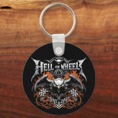 Hell on Wheels Racing Motorsport geruite vlag Sleutelhanger (Achterkant)