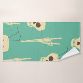 Hell party seamless pattern. Human skulls as goble Badhanddoek (Badhanddoek)