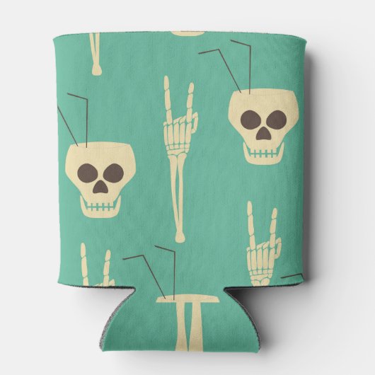 Hell Party: Skelet Halloween Design Blikjeskoeler (Achterkant)