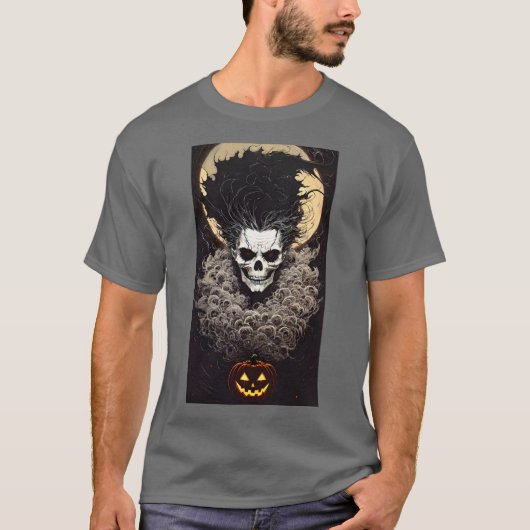 Hell Raiser Schedel Halloween T-Shirt (Voorkant)
