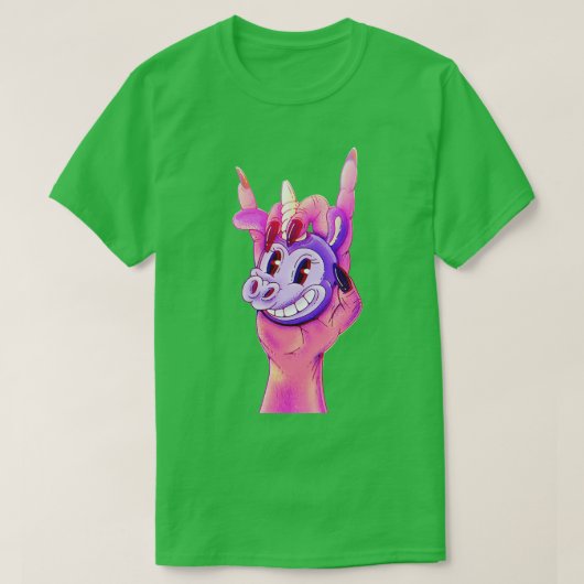 Hell Unicorn Hand T-shirt (Design voorkant)