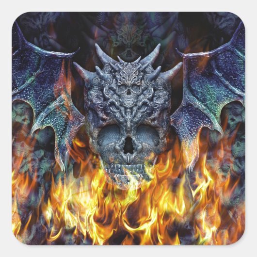Hell wings II. Vierkante Sticker (Voorkant)