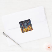 Hell wings II. Vierkante Sticker (Envelop)
