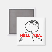 Hell Yea Rage Face Meme Magneet (Voorkant / Achterkant)