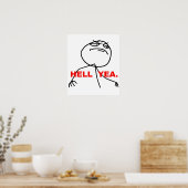 Hell Yea Rage Face Meme Poster (Keuken)