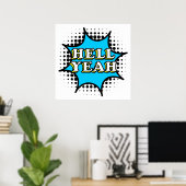 Hell Yeah stripverhaal gestileerde tekst Poster (Thuiskantoor)