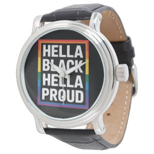 Hella Black Hella Trots Afro-Amerikaanse HBT Pride Horloge