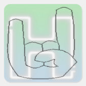 Hella Button Vierkante Sticker (Voorkant)