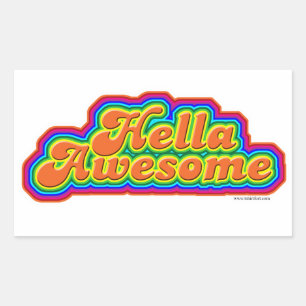 Hella Geweldig Plezier Slogan Ontwerp Rechthoekige Sticker