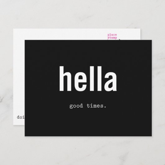 hella good times briefkaart (Voorkant / Achterkant)