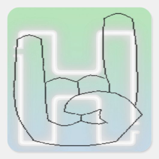 Hella Knop Vierkante Sticker (Voorkant)