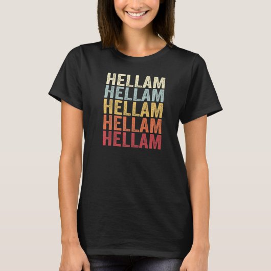 Hellam Pennsylvania Hellam PA Retro tekst T-shirt (Voorkant)