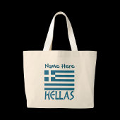 Hellas en Griekse vlag Blauw Personalisatie Grote Tote Bag