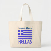 Hellas en Griekse vlag Blauw Personalisatie Grote Tote Bag (Voorkant)