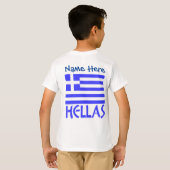 Hellas en Griekse vlag Blauwe Personalisatie Jonge T-shirt (Achterkant volledig)