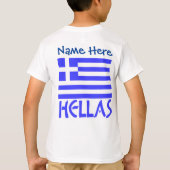 Hellas en Griekse vlag Blauwe Personalisatie Jonge T-shirt (Achterkant)