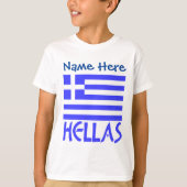Hellas en Griekse vlag Blauwe Personalisatie Jonge T-shirt (Voorkant)