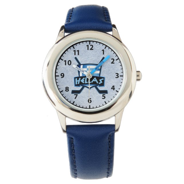 Hellas Greek Ice Hockey Logo Wrist Watch Horloge (Voorkant)