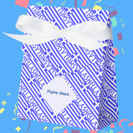 Hellas Griekse vlag betegelde blauwe personalisati Bedankdoosjes