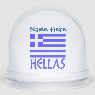 Hellas Griekse Vlag Blauw Persoonlijk  Sneeuwbol