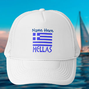 Hellas Griekse Vlag Blauwe Personalisatie  Trucker Pet