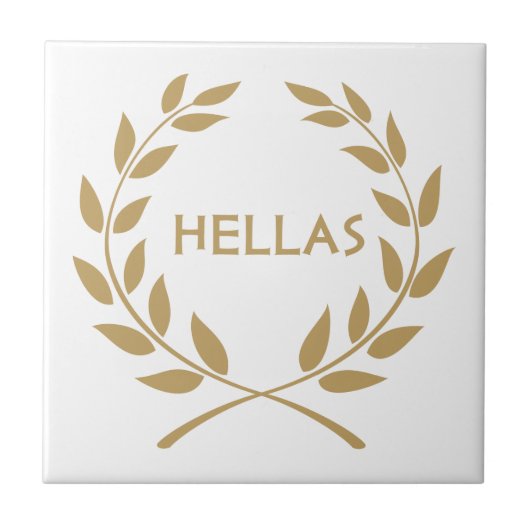 Hellas met Gold olive Wreath Tegeltje (Voorkant)