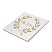 Hellas met Gold olive Wreath Tegeltje (Zijkant)
