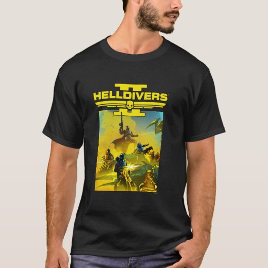 Helldivers 2 Sony Playstation Video Game Group Key T-shirt (Voorkant)
