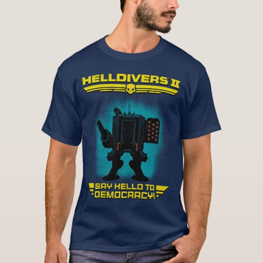 Helldivers 2 Sony Playstation Video Game Say Hello T-shirt (Voorkant)