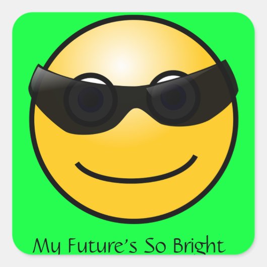 Helle Toekomst Grappige Zon met Zonnebril Sticker (Voorkant)