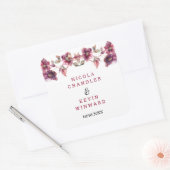 Hellebore Bloemen Burgundy Trouw Dank Je Vierkante Sticker (Envelop)