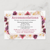 Hellebore Floral Burgundy Wedding Accommodations Informatiekaartje (Voorkant)