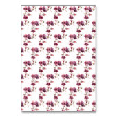 Hellebore Floral Burgundy Wedding Table Number Kaart (Achterkant)