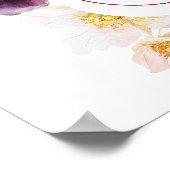 Hellebore Floral Burgundy Wedding Welcome Sign Poster (Hoek)