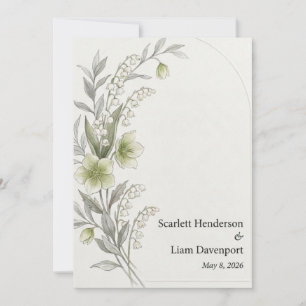 Hellebore, Lelietje-van-dalen, Boog, en Waterverf Kaart