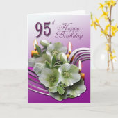 Hellebores 95ste Verjaardag Wensen Wenskaart Kaart (Gele Bloem)