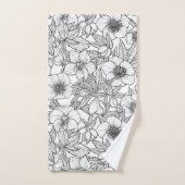 Hellebores in zwart-wit bad handdoek (Handdoek)