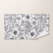 Hellebores in zwart-wit bad handdoek (Handdoek)