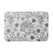 Hellebores in zwart-wit badmat (Voorkant)