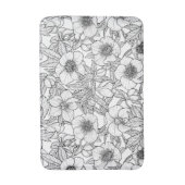 Hellebores in zwart-wit badmat (Voorkant Verticaal)