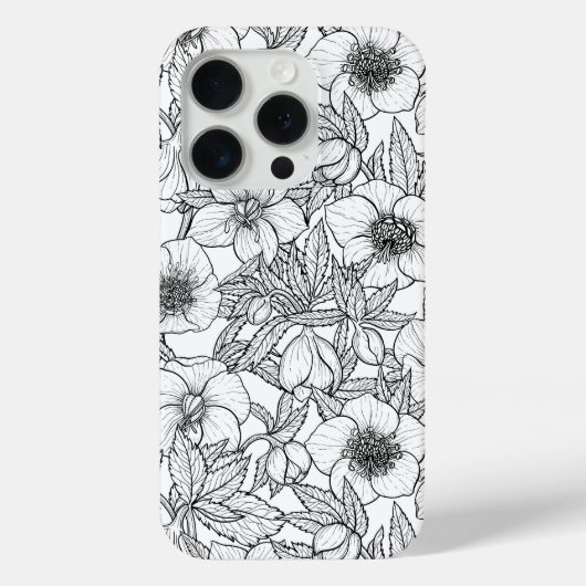 Hellebores in zwart-wit Case-Mate iPhone case (Achterkant)