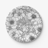 Hellebores in zwart-wit papieren bordje (Voorkant)