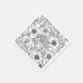 Hellebores in zwart-wit servet (Hoek)