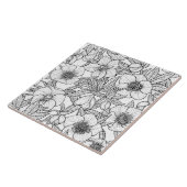 Hellebores in zwart-wit tegeltje (Zijkant)