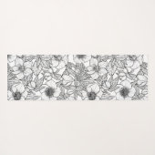 Hellebores in zwart-wit yogamat (Achterkant (horizontaal))